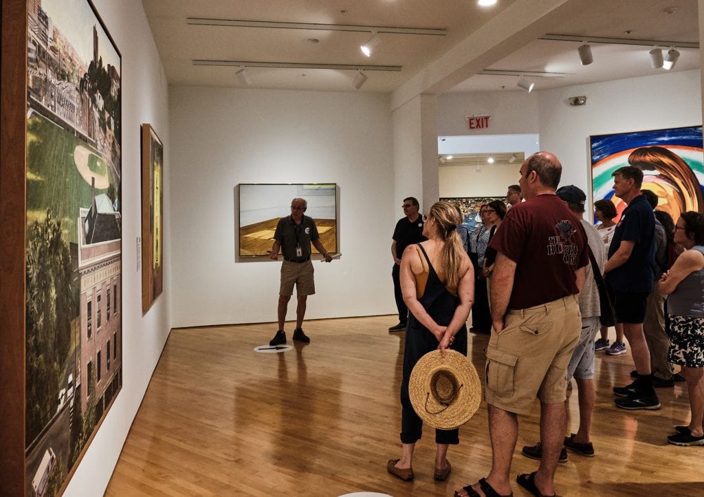 Docent Chris Williamson leading at tour at the Farnsworth Art Museum
